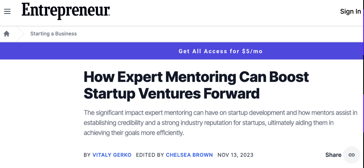 Entrepreneur — Vitaly Gerko